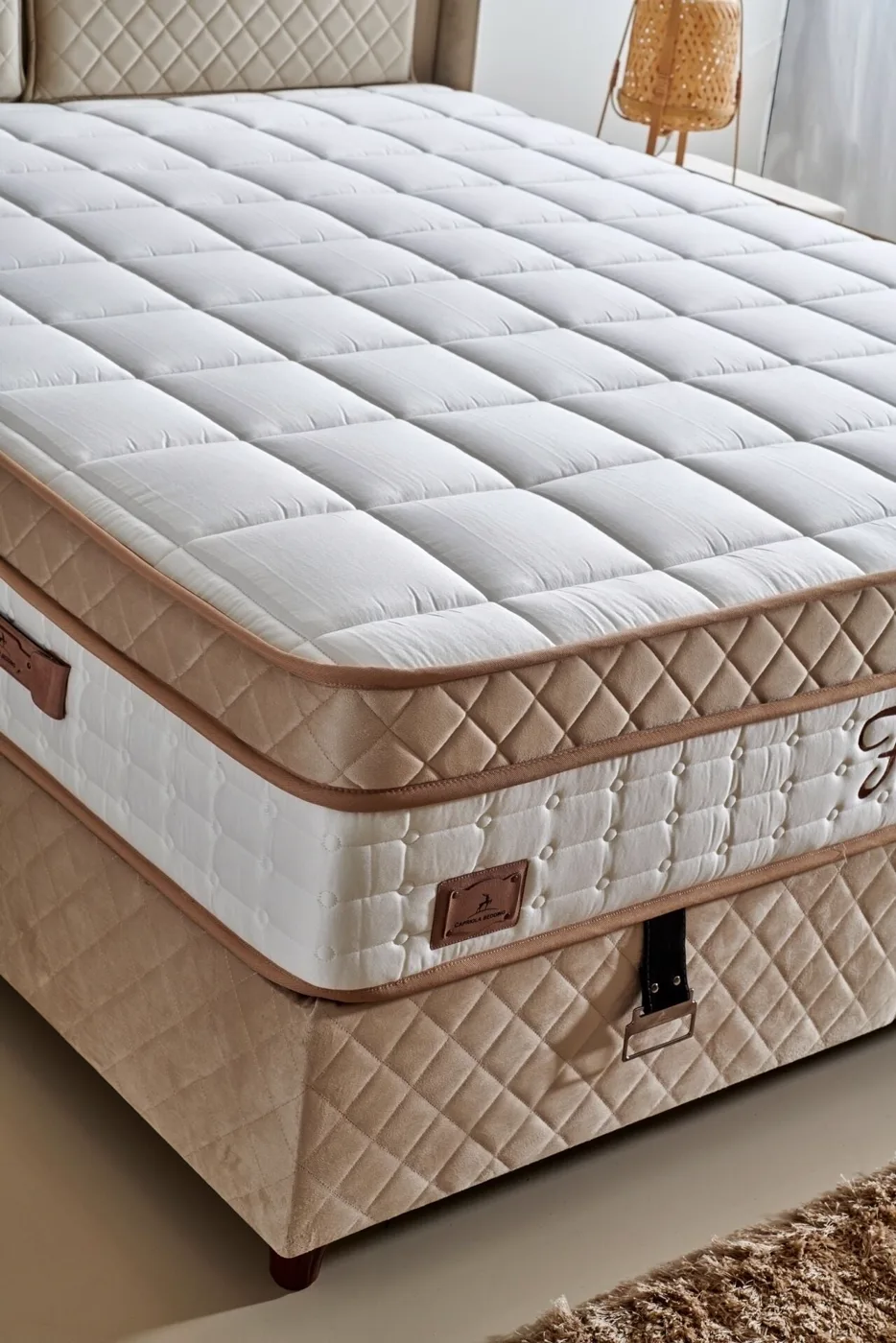 Fisfis Plus 140x200 Double Mattress, Divan Base, Headboard Set CP1030