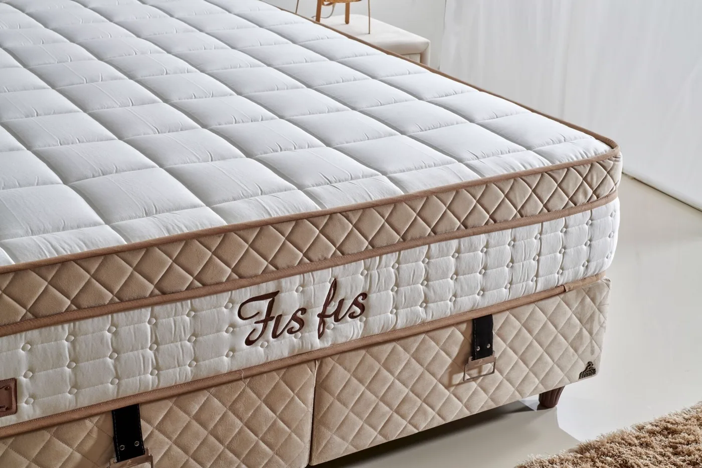 Fisfis Plus 100x200 Single Mattress, Divan Base, Headboard Set CP1030