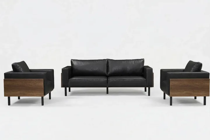 Wooden Office Armchair Set FSM1423