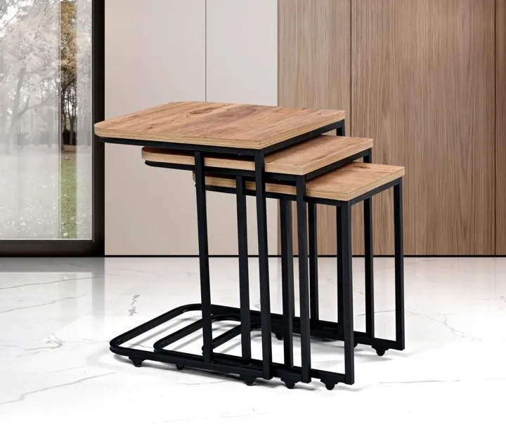 Eko Wheeled Nesting Tables Atlantic Pine TN0701