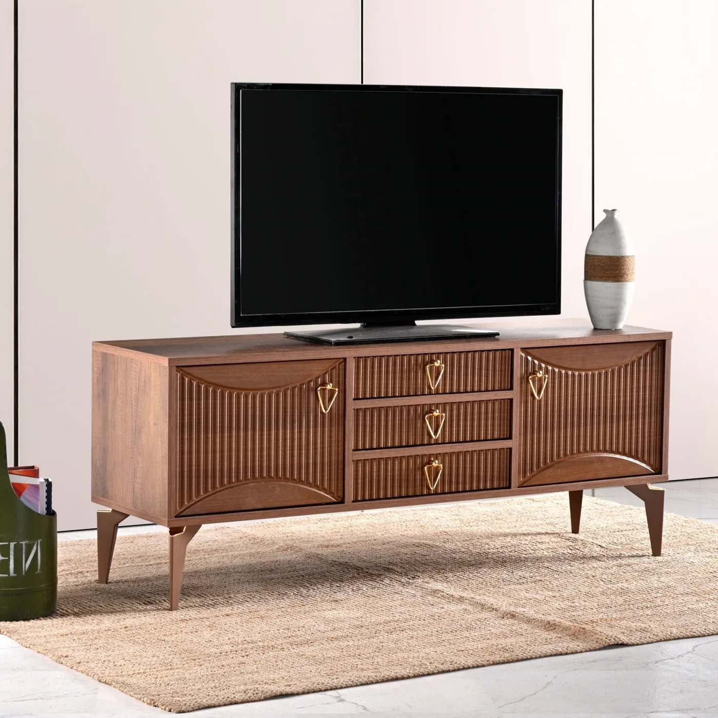 Aslan 3-Drawer TV Table Atlantic Pine - Walnut TN0587