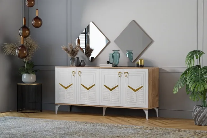 Elmas Console, Atlantic Pine - White TN0534