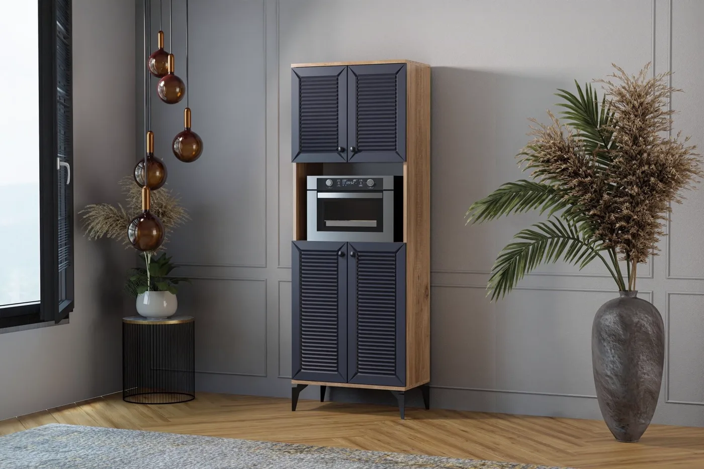 Naz Atlantic Pine - Anthracite Oven Cabinet TN0527
