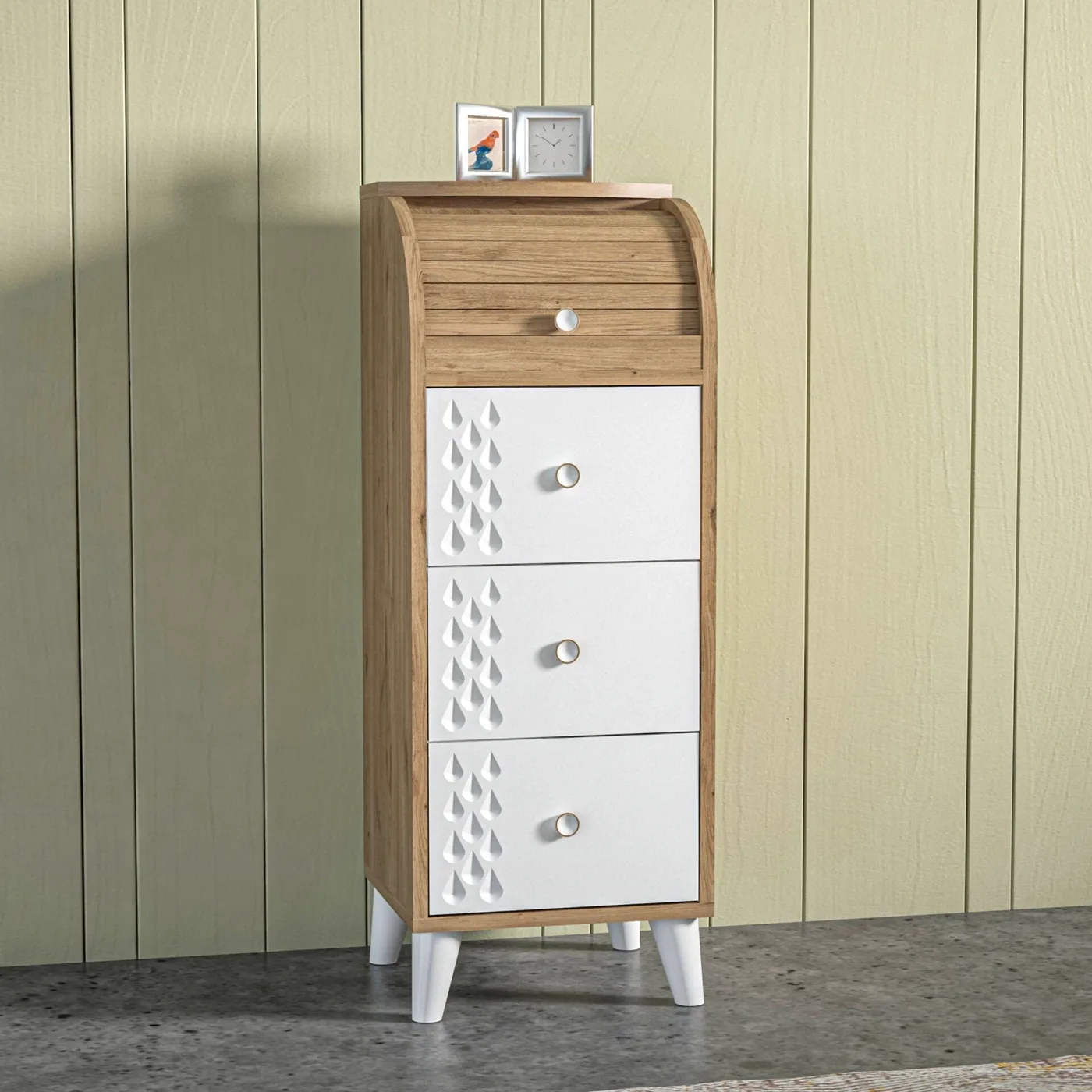 Single Bread Bin Atlantic Pine - White TN0507