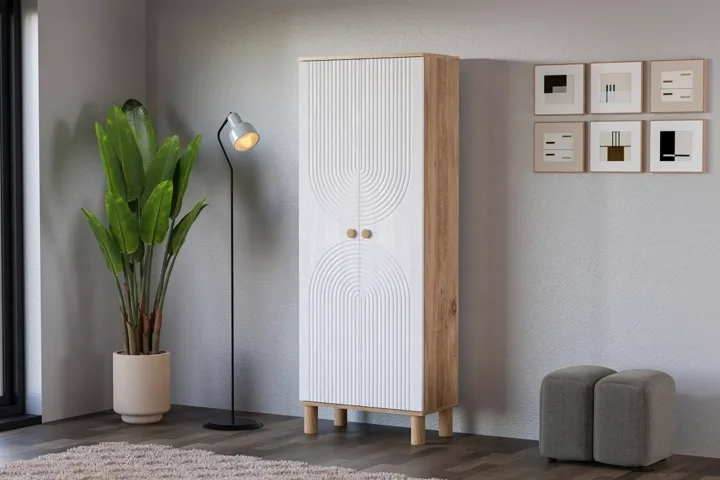Mira Atlantic Pine - White Multi-purpose Cabinet TN0481