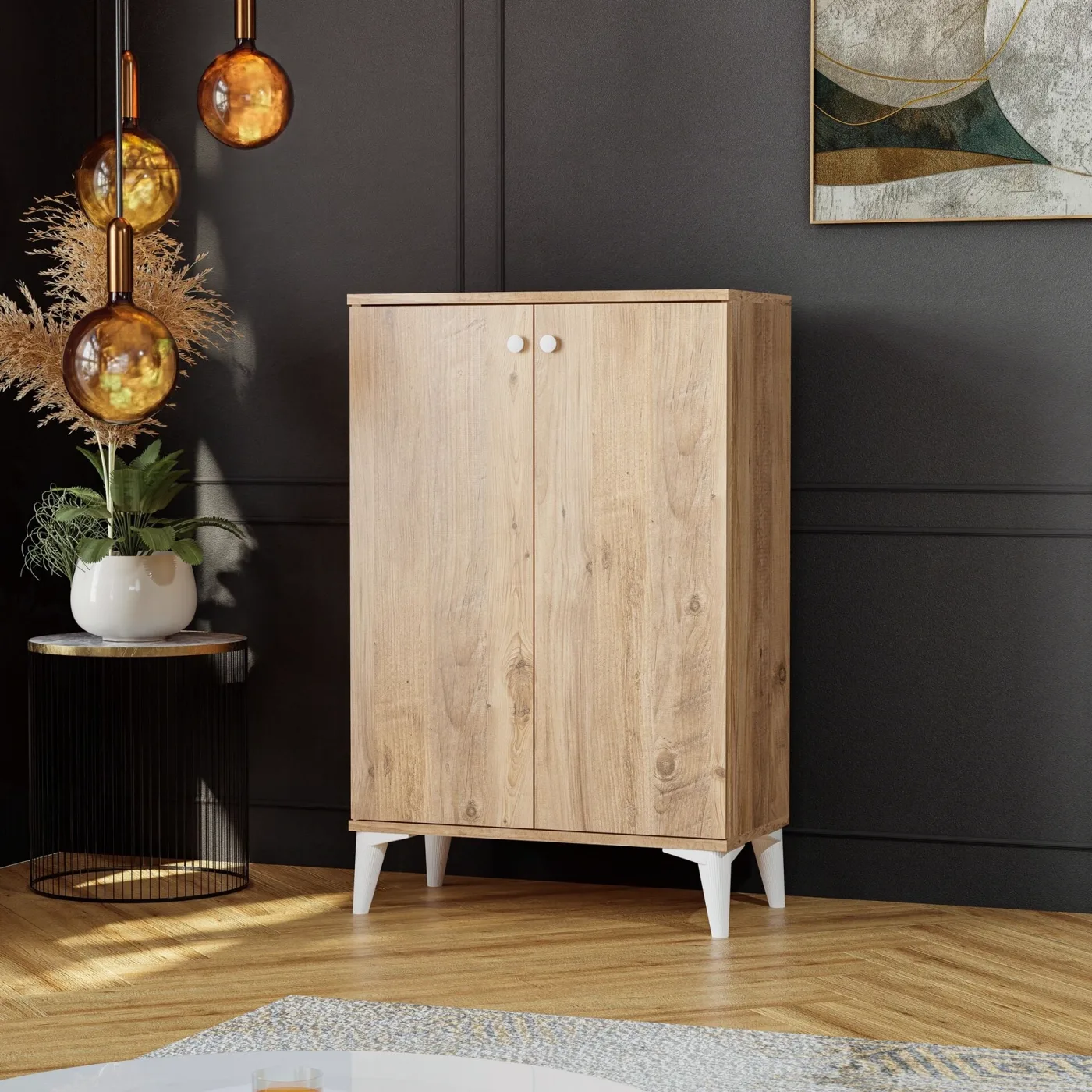 Atlantic Pine Shoe Cabinet with 2 Doors TN0471