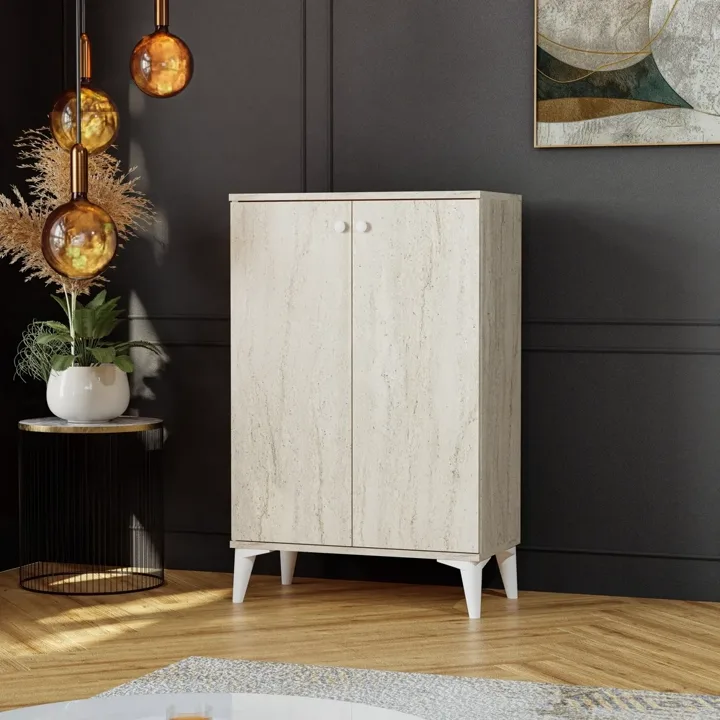 Travertine Shoe Cabinet with 2 Doors TN0472