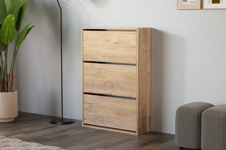 Drop-down Door Shoe Cabinet - Atlantic Pine TN0459