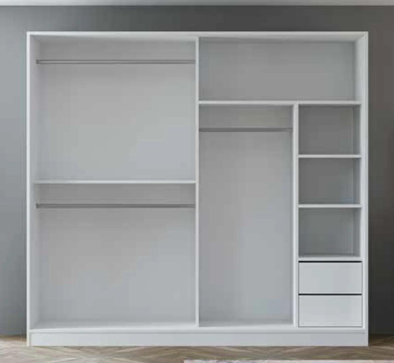 Can Large Sliding Door Wardrobe - White TN0444A