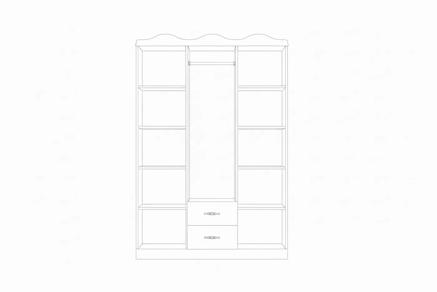 Crown-top 3-Door Wardrobe - Atlantic Pine TN0439