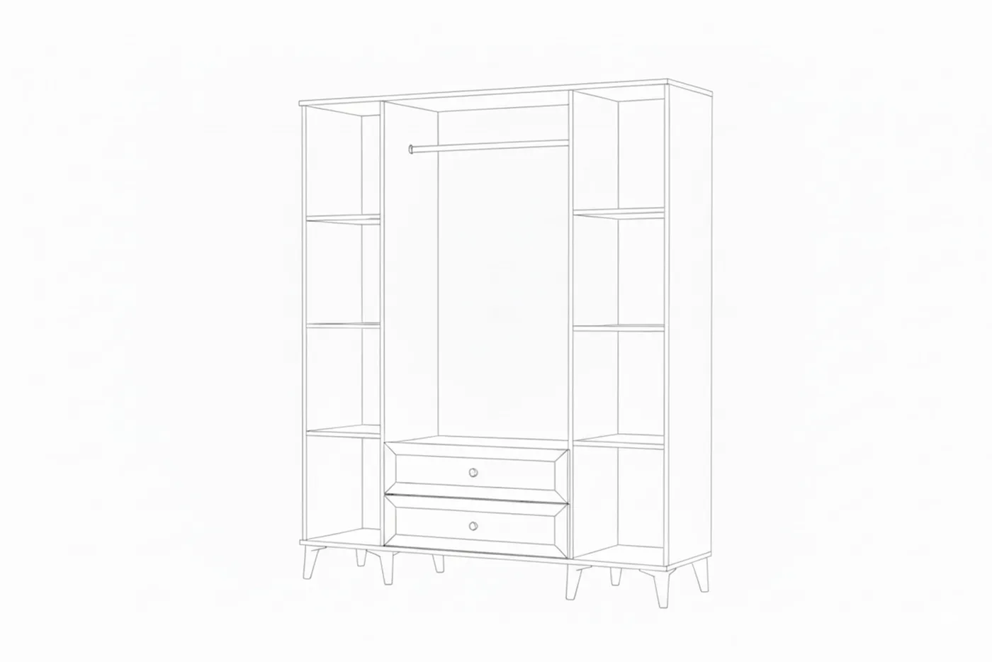 Naz 4-Door Wardrobe - Atlantic Pine / White TN0430