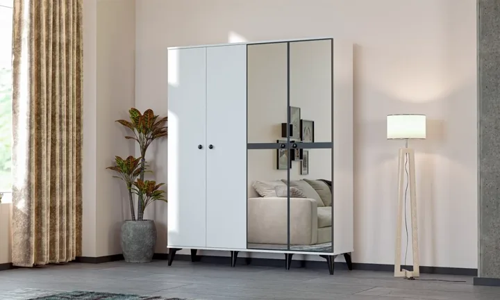 Tire 4-Door Wardrobe - White TN0415