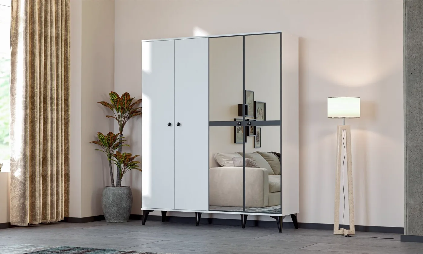 Tire 4-Door Wardrobe - White TN0415