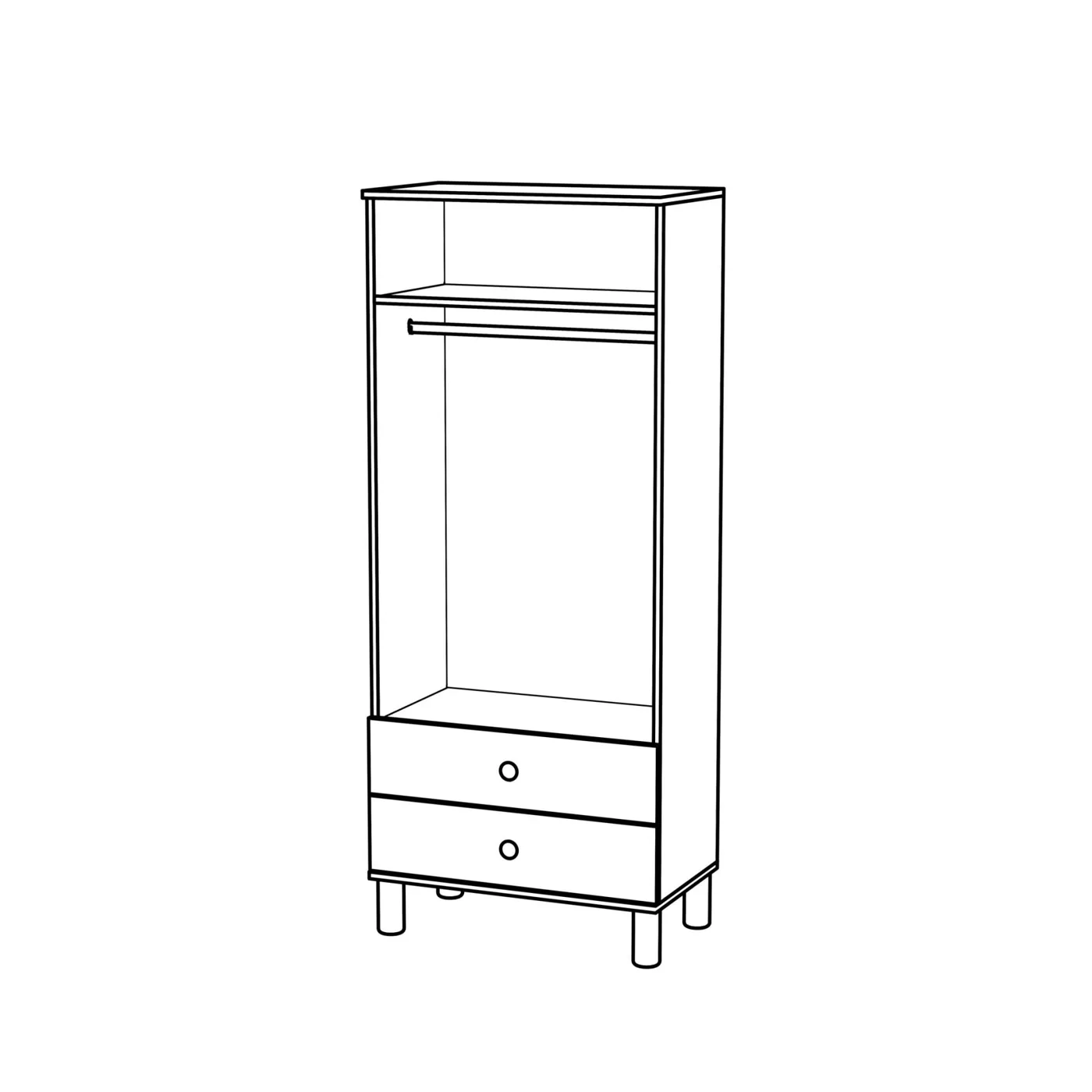Vera 2-Door Wardrobe - Travertine TN0409