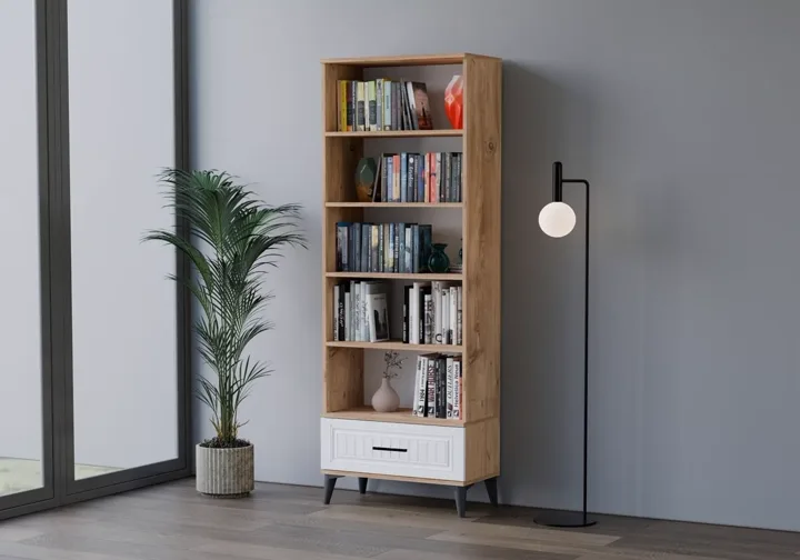 Uzay Bookcase - Atlantic Pine / White TN0388