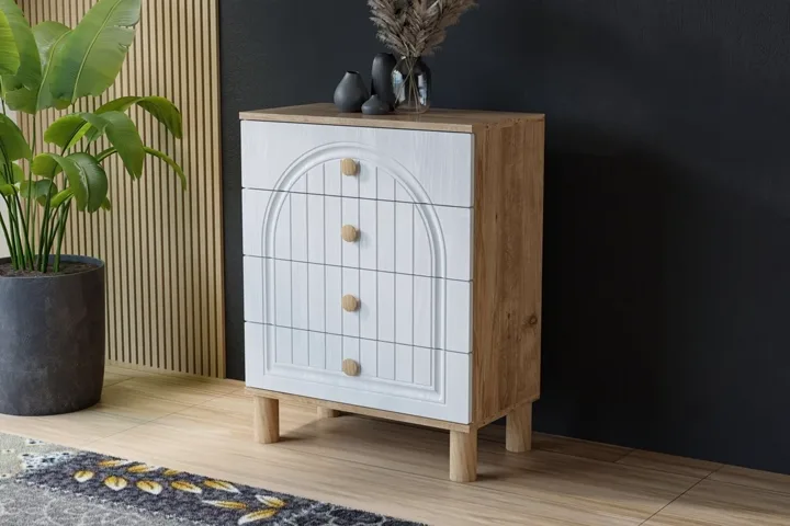 Vera Bohem Chest of Drawers - Atlantic Pine / White TN0359