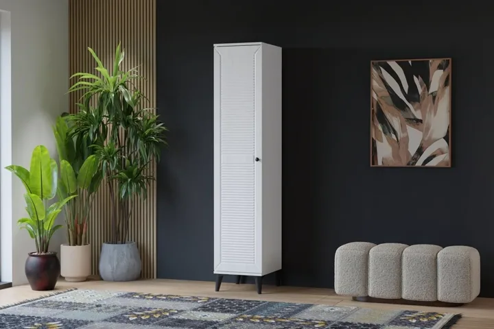 Vera Naz 1-Door Wardrobe - White TN0364