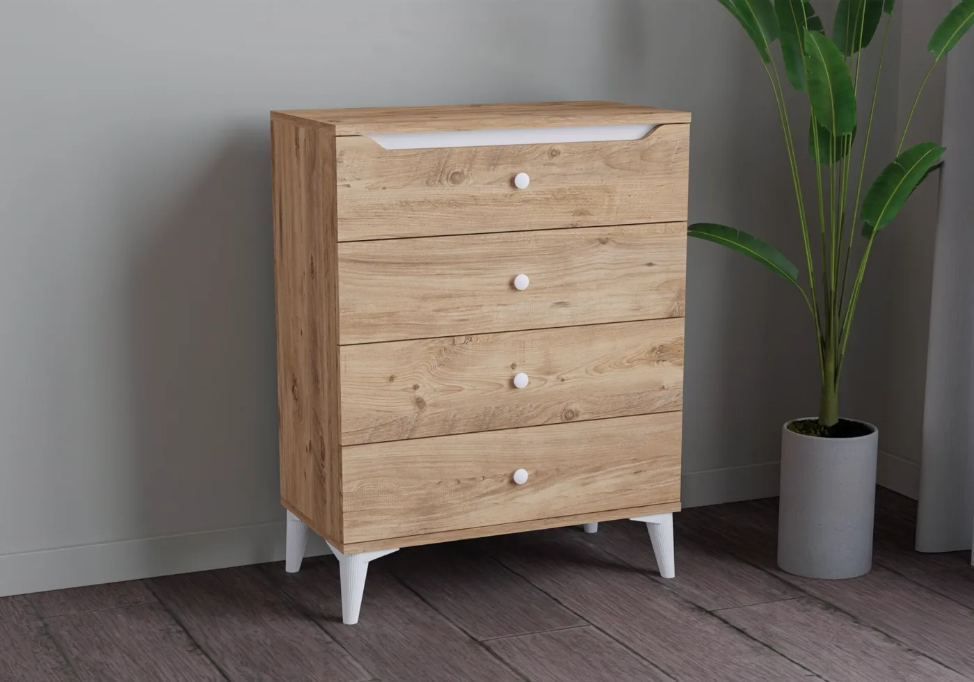 Carina Tallboy Chest of Drawers - Atlantic Pine TN0335