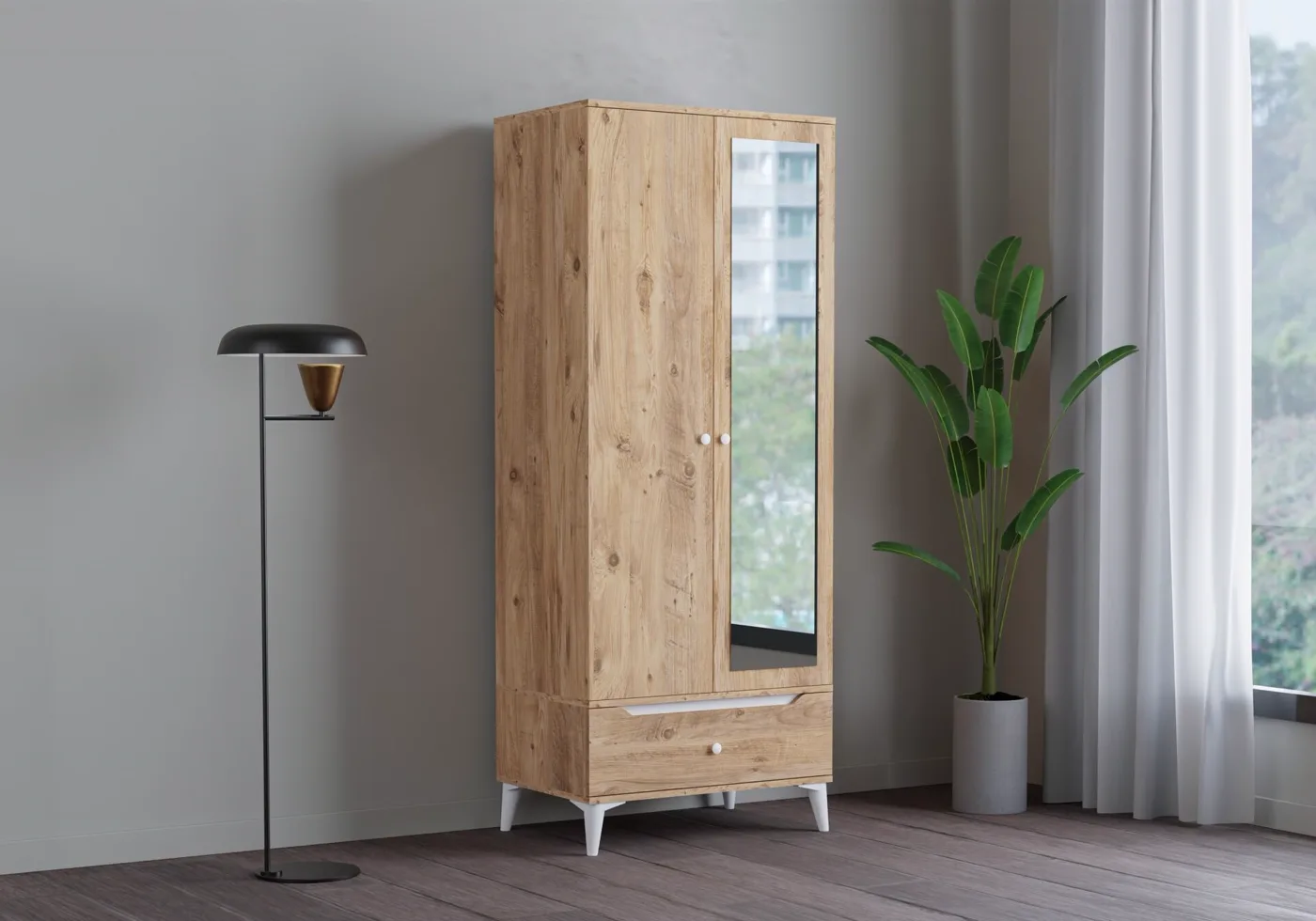 Carina 2-Door Wardrobe - Atlantic Pine TN0332