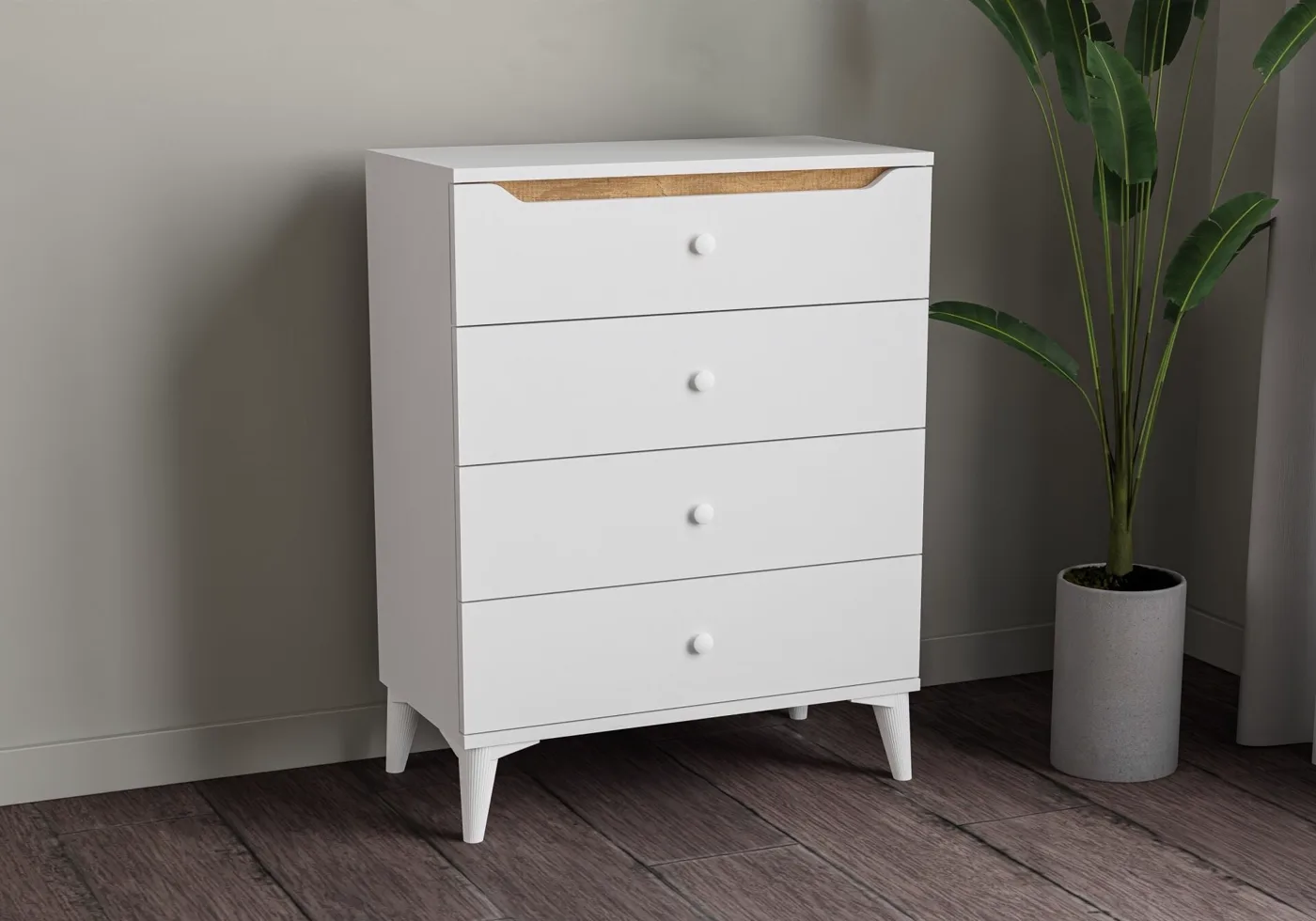 Carina Chest of Drawers - White TN0327
