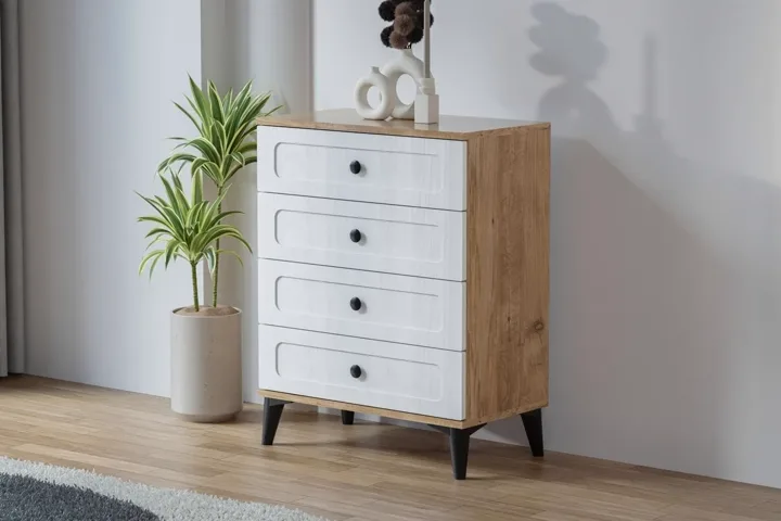 Carina Vintage Chest of Drawers - Atlantic Pine / White TN0311