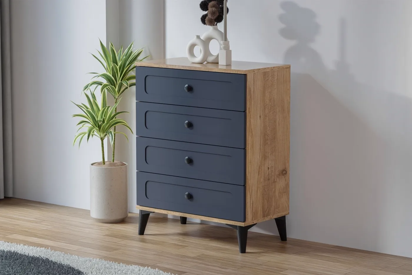 Carina Vintage Teenage Room Set - Atlantic Pine / Anthracite TN0297