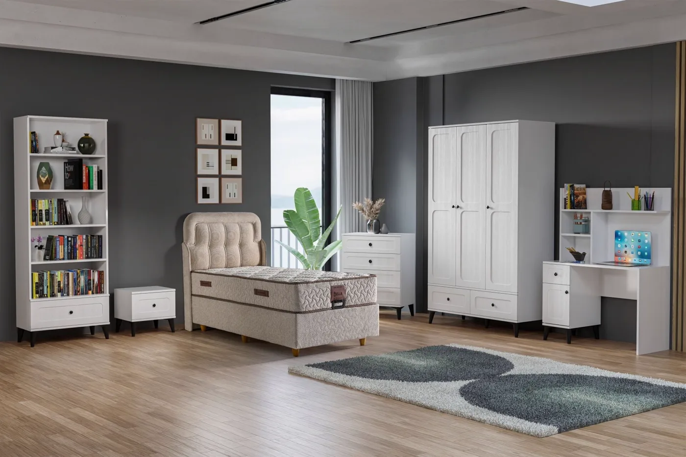 Carina Vintage Teenage Room Set - White TN0289