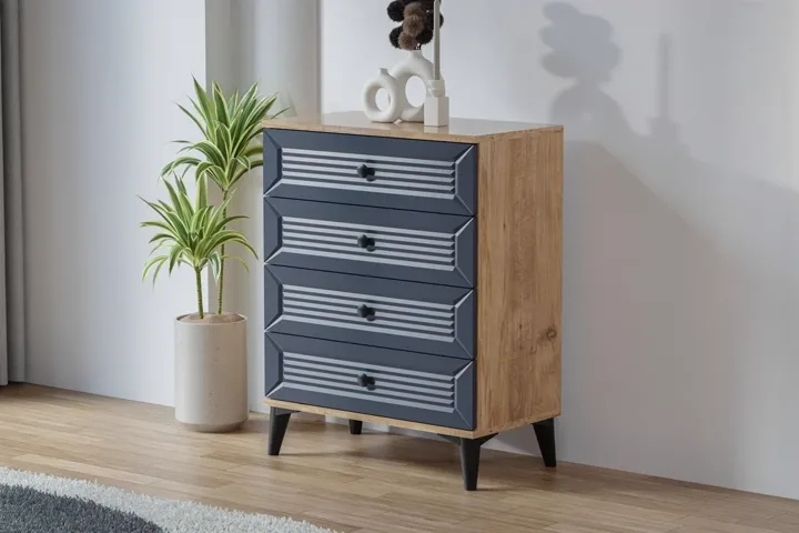 Carina Naz Chest of Drawers - Atlantic Pine / Anthracite TN0279