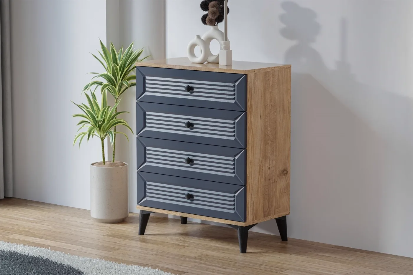 Carina Naz Chest of Drawers - Atlantic Pine / Anthracite TN0279