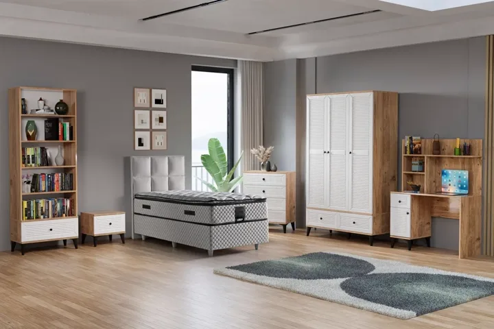Carina Naz Teenage Room Set - Atlantic Pine / White TN0281