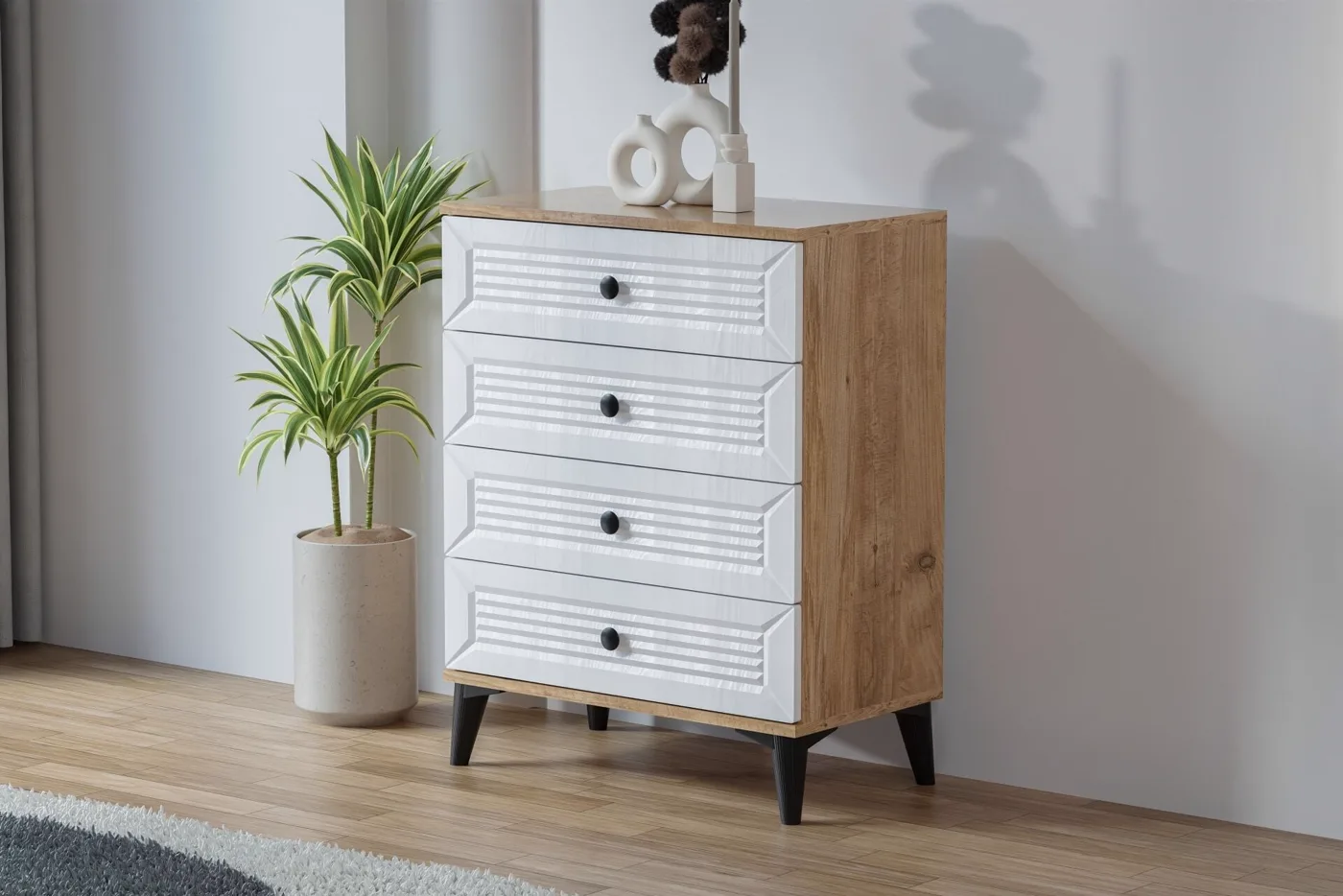 Carina Naz Chest of Drawers - Atlantic Pine / White TN0287