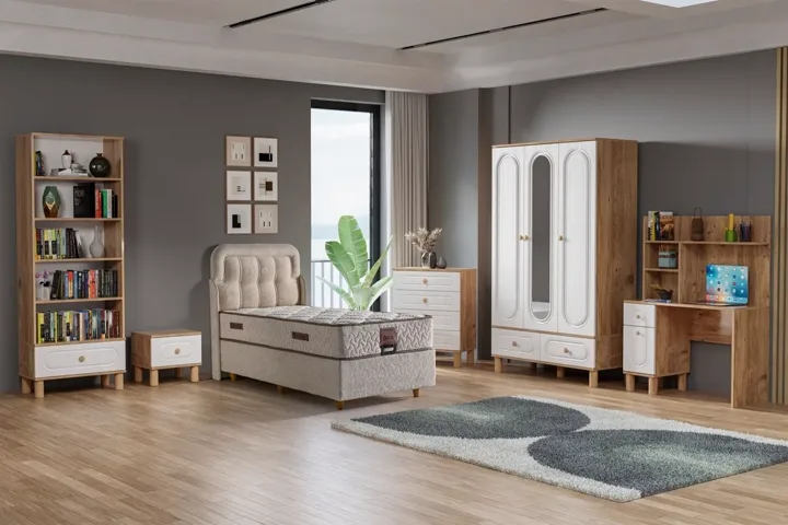 Carina Bohem Jugendzimmer-Set - Atlantik-Kiefer / Weiß TN0257