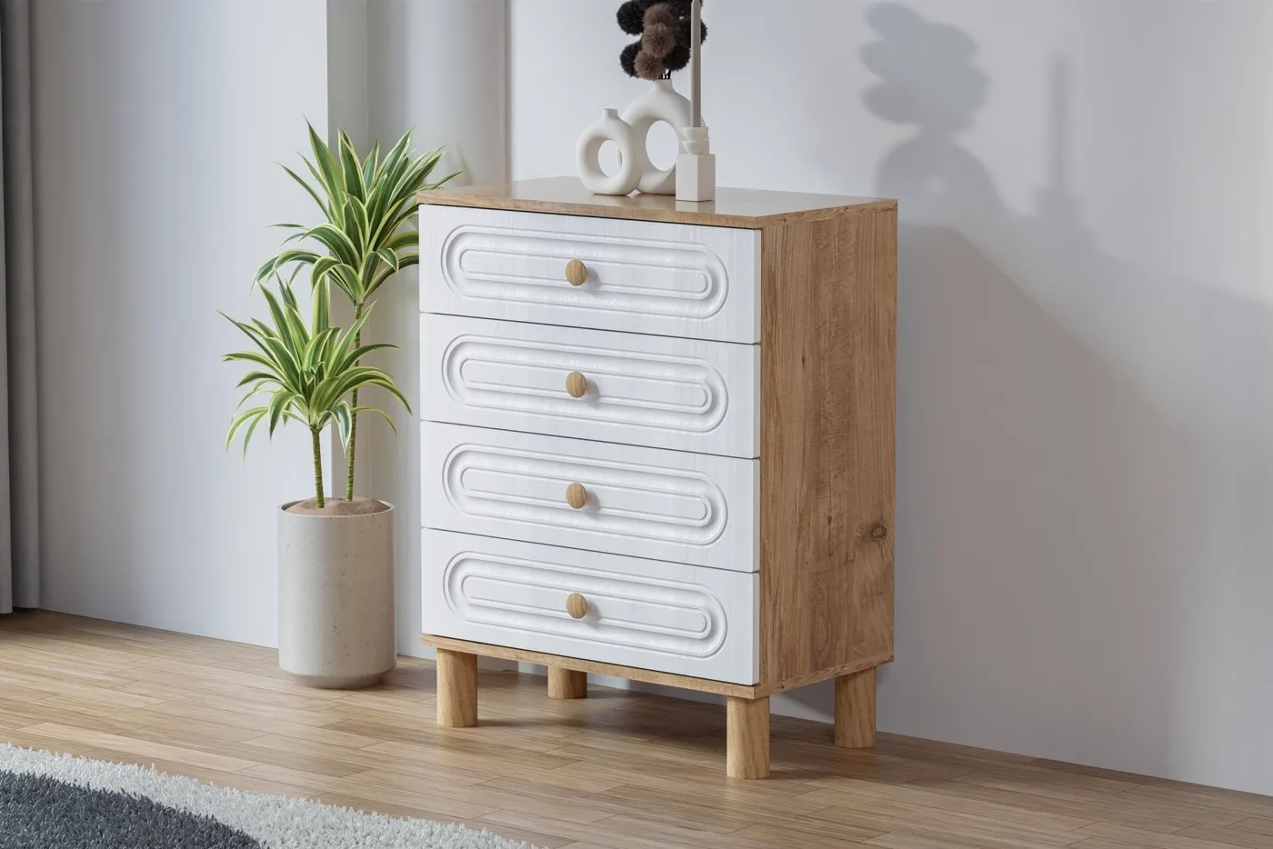 Carina Bohem Chest of Drawers - Atlantic Pine / White TN0263