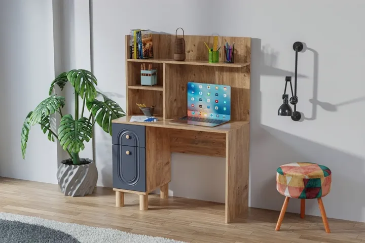 Carina Bohem Desk - Atlantic Pine / Anthracite TN0254