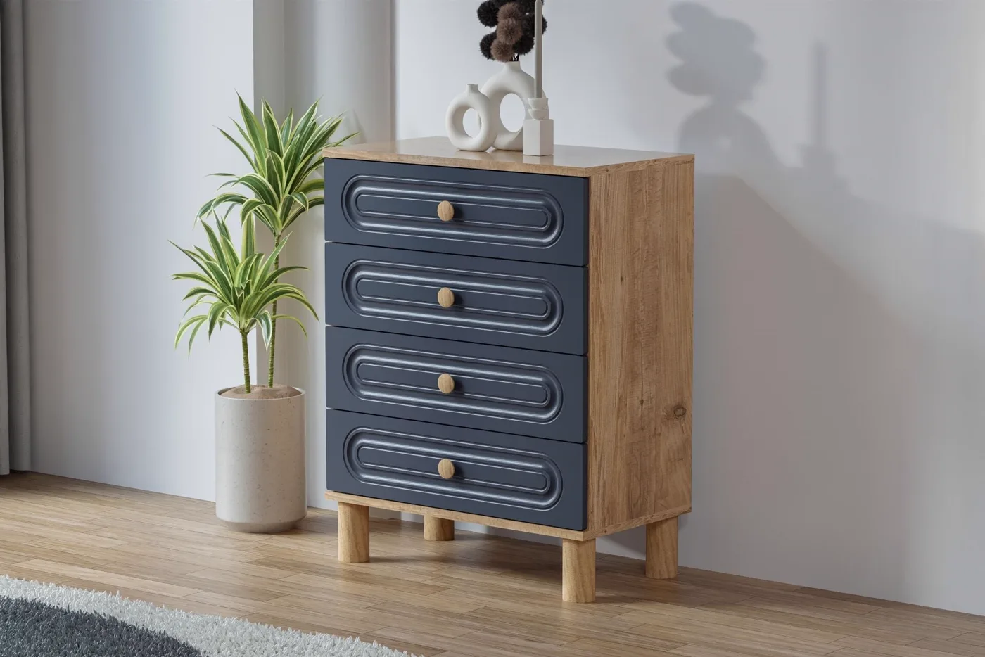 Carina Bohem Chest of Drawers - Atlantic Pine / Anthracite TN0255