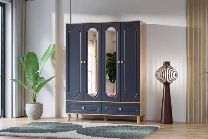 Carina Bohem 4-Door Wardrobe - Atlantic Pine / Anthracite TN0250