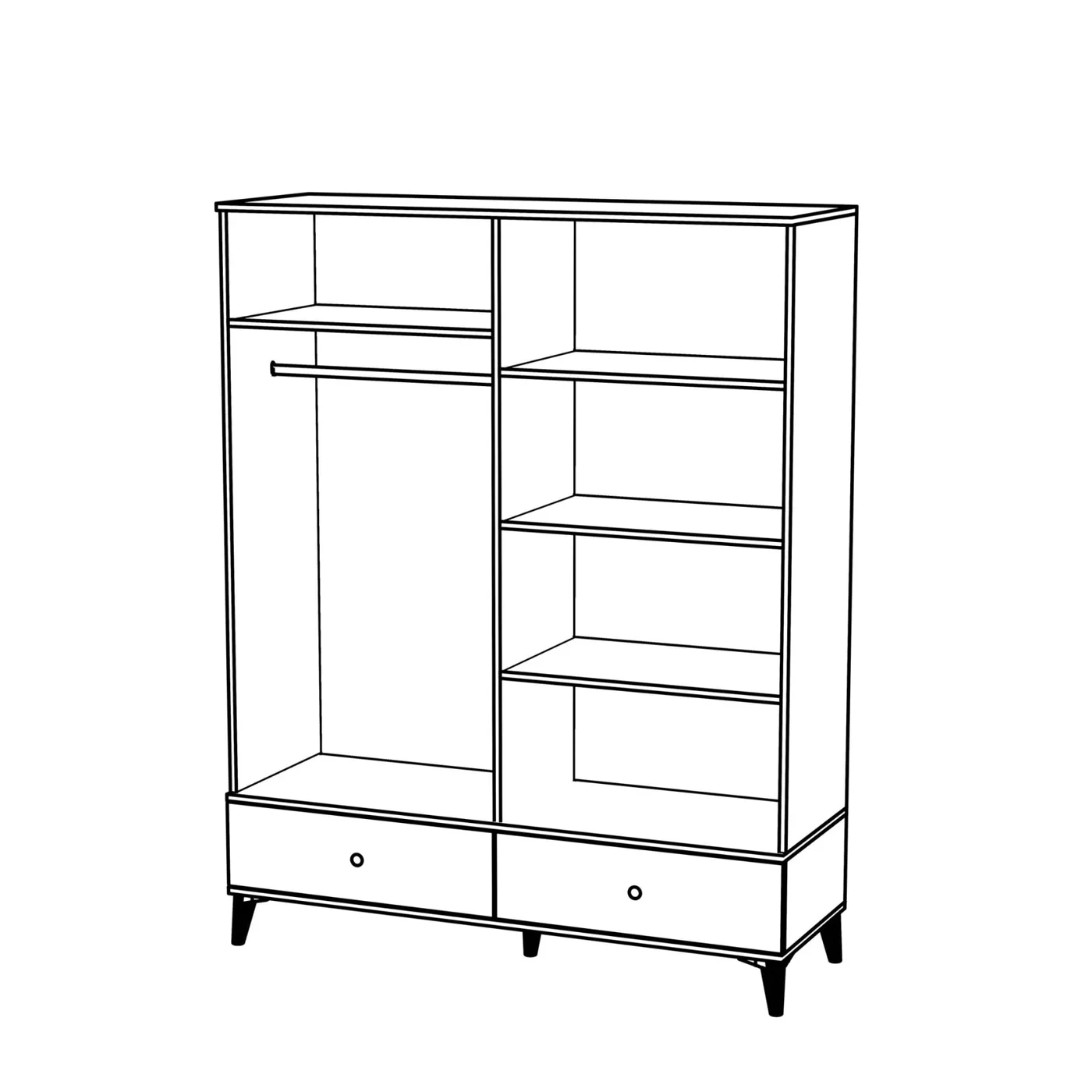 Carina Bohem 4-Door Wardrobe - Atlantic Pine / Anthracite TN0250