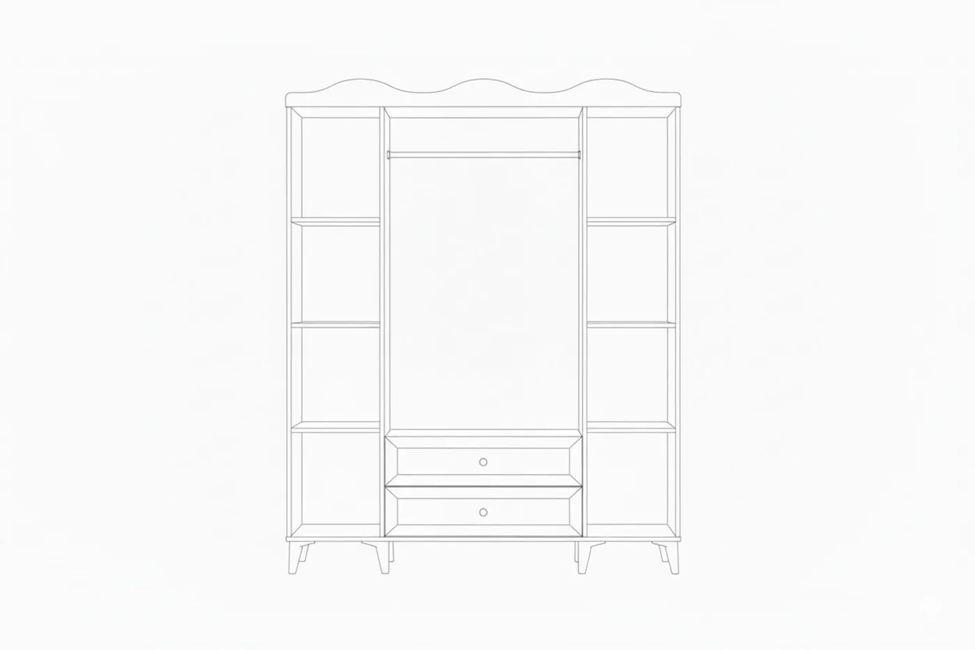 Crowned 4-Door Cabinet - Atlantic Pine TN0436