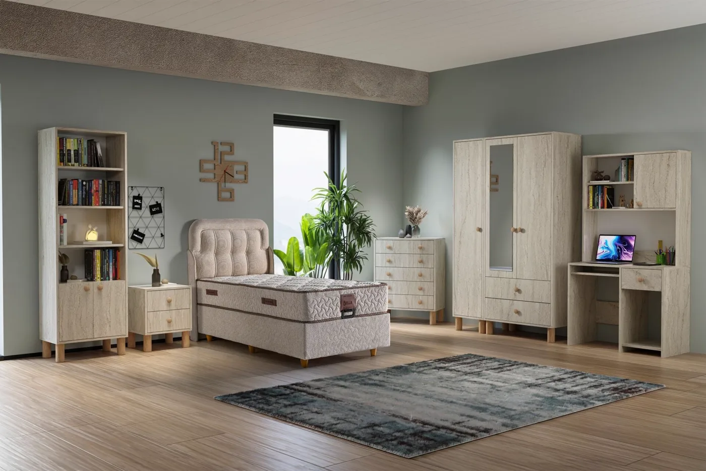 Vera Youth Room Set - Travertine TN0407