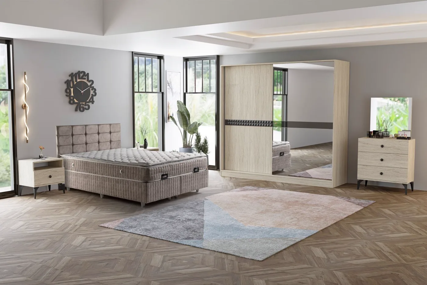 Can Bedroom Set - Travertine TN0221