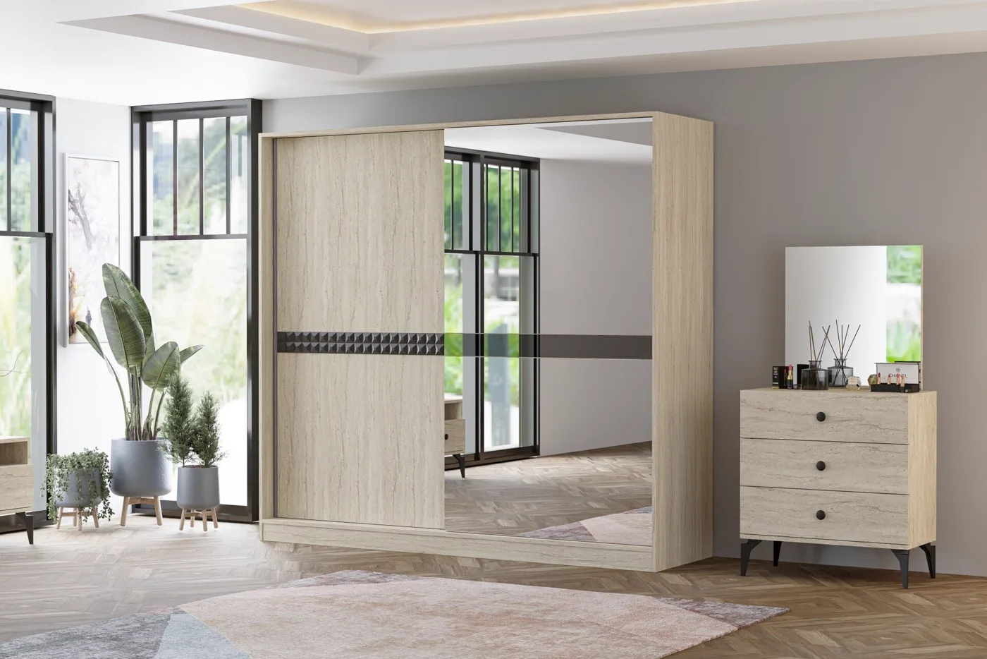 Can Bedroom Set - Travertine TN0221