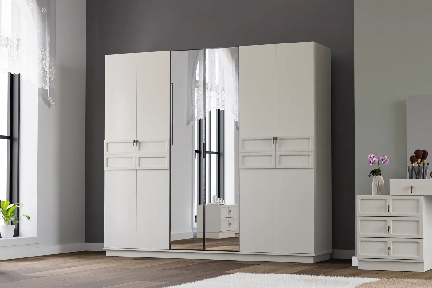 Lotus Bedroom Set 100% MDF - Sandstone TN0191