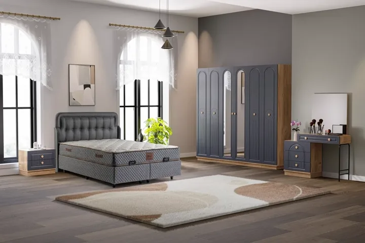 Bohem Bedroom Set 100% MDF - Atlantic Pine / Anthracite TN0171