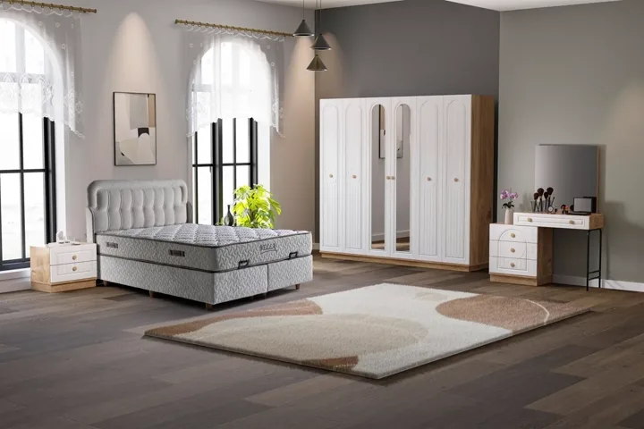 Bohem Bedroom Set 100% MDF - Atlantic Pine / White TN0176