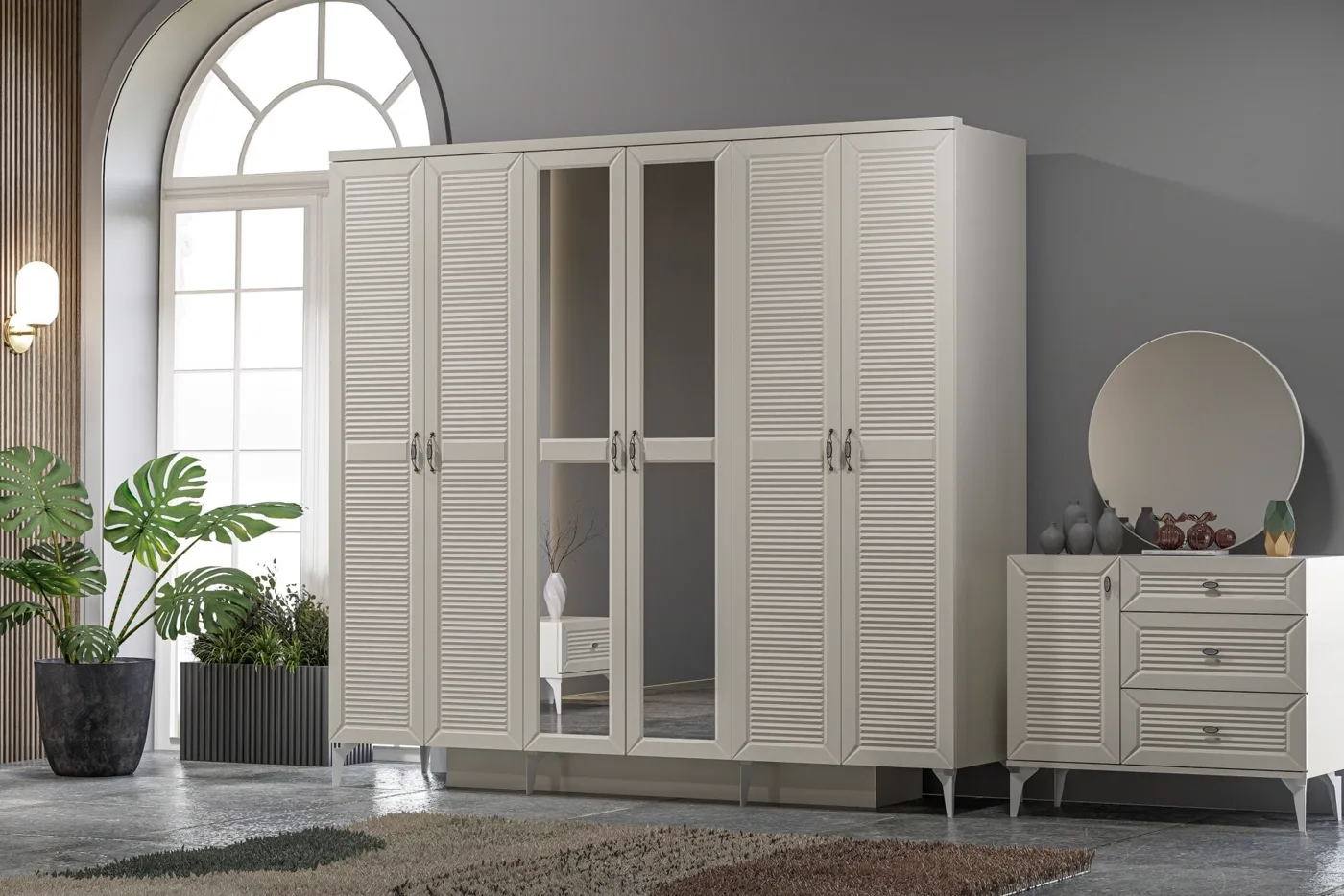 Naz Bedroom Set 100% MDF - Moonstone TN0181
