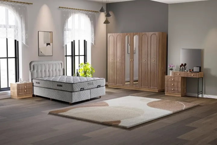 Bohem Bedroom Set 100% MDF - Atlantic Pine / Walnut TN0166