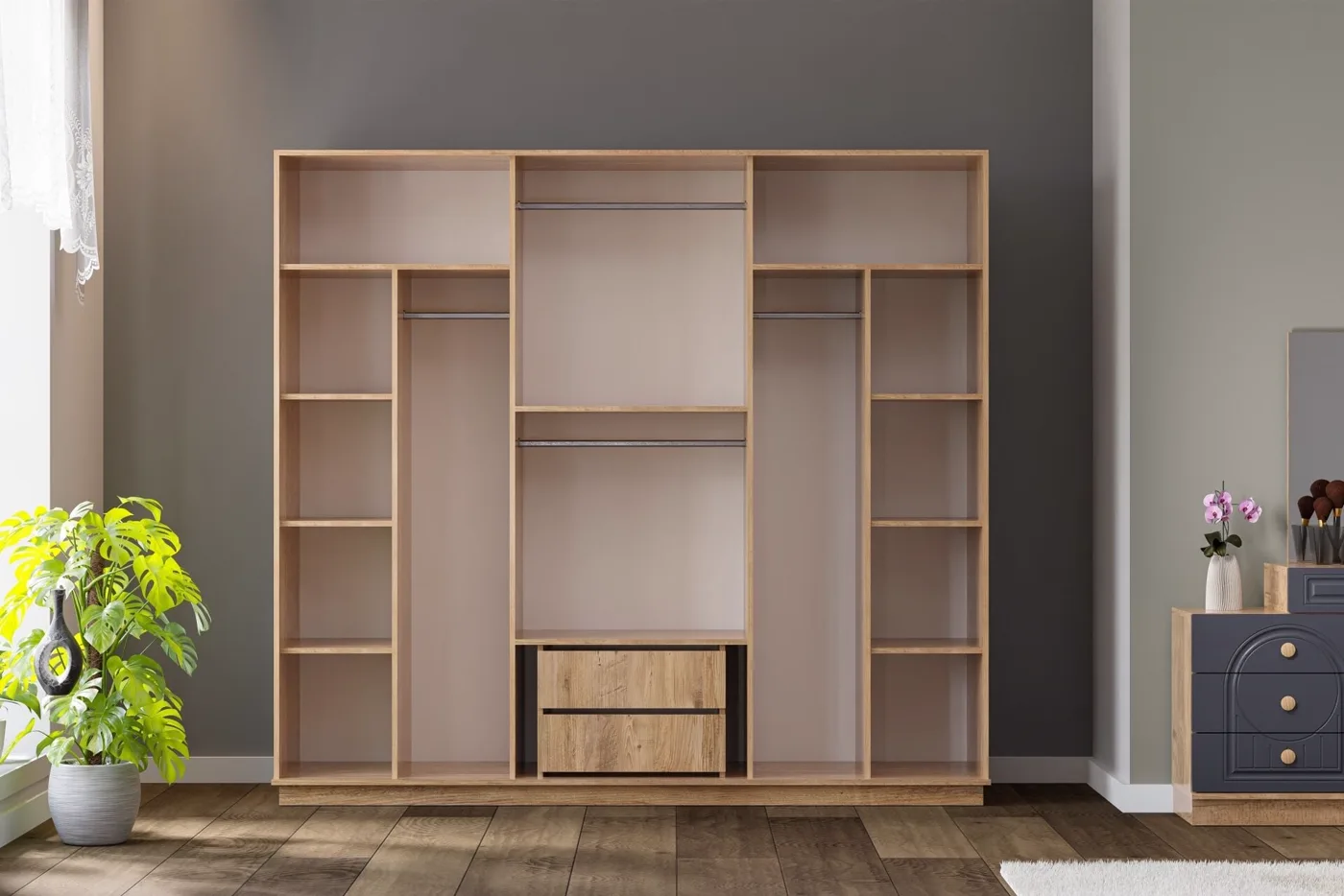Bohem Wardrobe - Atlantic Pine / Walnut TN0167
