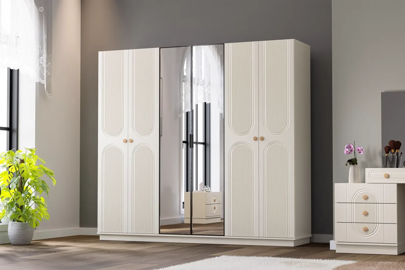 Mira Bedroom Set %100 MDF - Moonstone TN0121