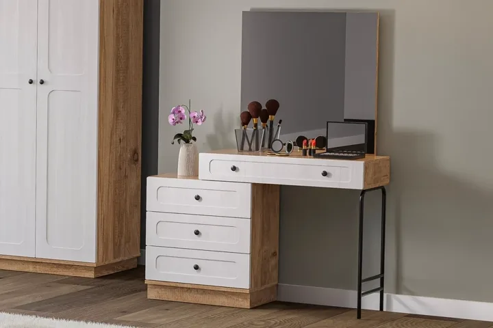 Vintage Şifonyer - Atlantik Çam / Beyaz TN0120