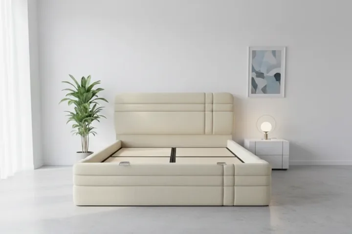 Royal White 160 x 200 Double Divan Base and Headboard Set PV1322